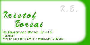 kristof borsai business card